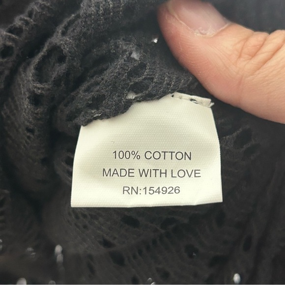 Boho Soul Black Lace Ruffle Waist Tie Coverup, NWT - Picture 12 of 15